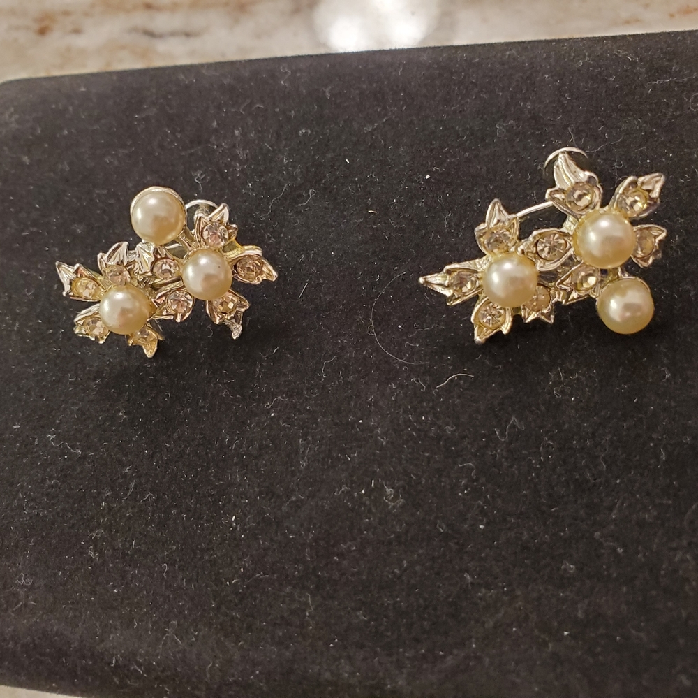 Vintage Antique Pearl and Stone earrings